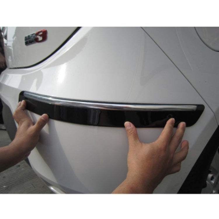 4 PCS Universal Car Auto Plastic Wrap Rubber Front Rear Body Bumper Guard Protector Strip Sticker(Black)