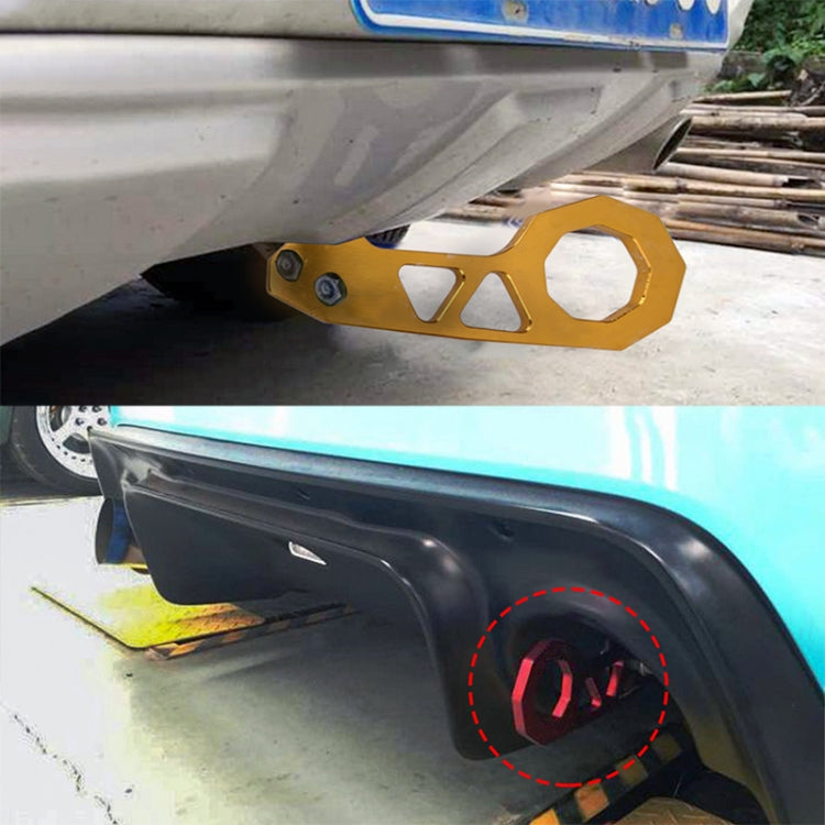 Aluminum Alloy Rear Tow Towing Hook Trailer Ring for Universal Car Auto with 2 x Screw Holes(Blue)