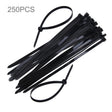 250 PCS 8mm*300mm Nylon Cable Ties(Black) - free shipping - PMC TechLife - Order now!