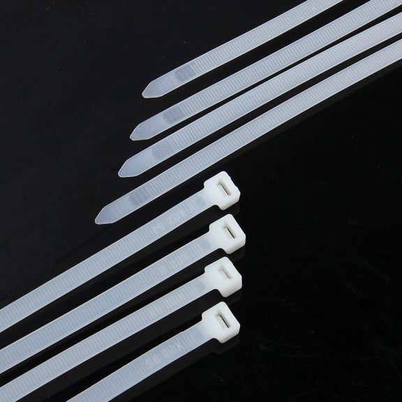 250 PCS 8mm*300mm Nylon Cable Ties(White)