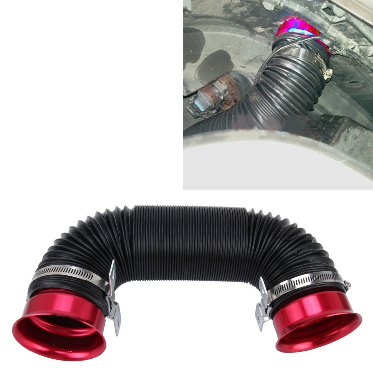 Car Auto Universal Tube Air Filter Adjustable Cold Air Injection Intake System Pipe Without Air Filter(Red)