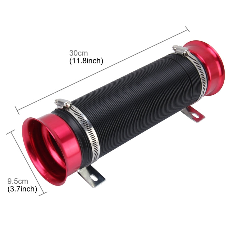 Car Auto Universal Tube Air Filter Adjustable Cold Air Injection Intake System Pipe Without Air Filter(Red)