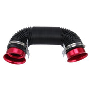 Car Auto Universal Tube Air Filter Adjustable Cold Air Injection Intake System Pipe Without Air Filter(Red)