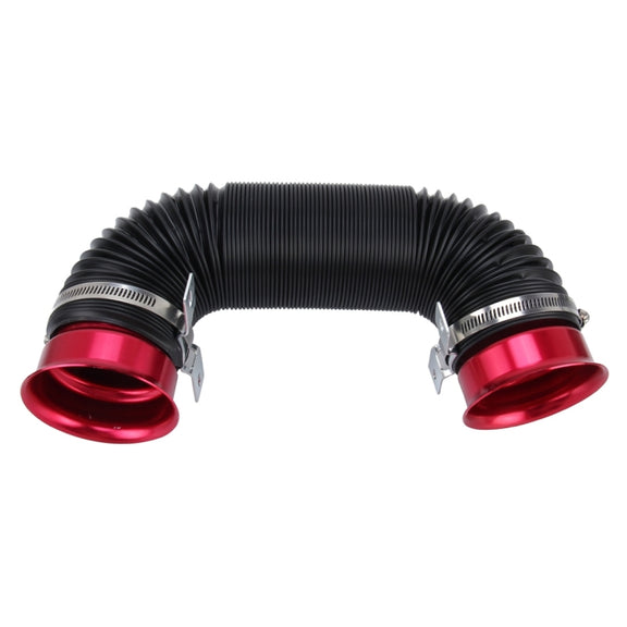 Car Auto Universal Tube Air Filter Adjustable Cold Air Injection Intake System Pipe Without Air Filter(Red)