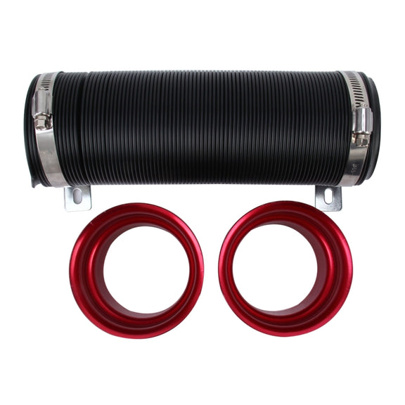 Car Auto Universal Tube Air Filter Adjustable Cold Air Injection Intake System Pipe Without Air Filter(Red)