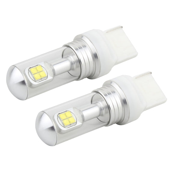 2 PCS 7440 40W 800 LM 6000K Car Turn Light Backup Light Brake Light with 8 Lamps, DC 12V(White Light)