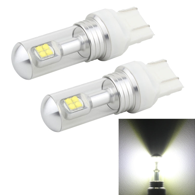 2 PCS  7443 40W 800 LM 6000K Car Brake Light with 8 Lamps, DC 12V(White Light)