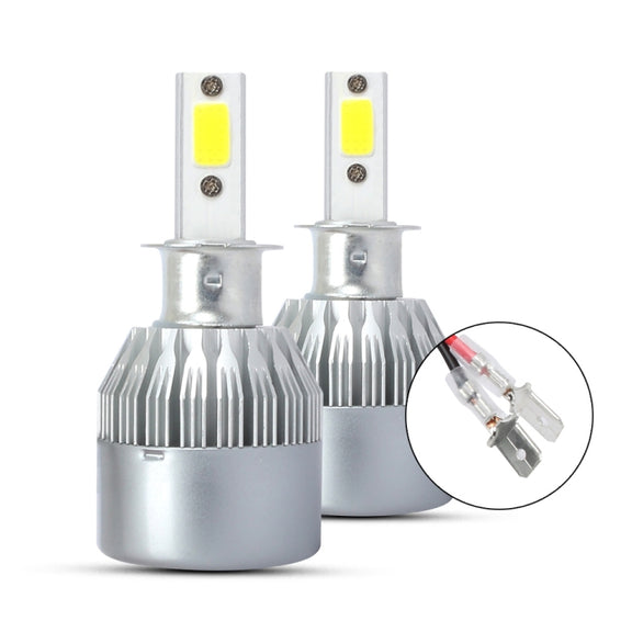 2 PCS  H3 18W 1800 LM 8000K IP68 Canbus Constant Current Car LED Headlight with 2 COB Lamps, DC 9-36V(Ice Blue Light)