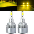2 PCS  H3 18W 1800 LM 3000K IP68 Canbus Constant Current Car LED Headlight with 2 COB Lamps, DC 9-36V(Gold Light) - LED Headlamps by PMC TechLife | Online Shopping South Africa | PMC TechLife | Buy Now Pay Later Mobicred