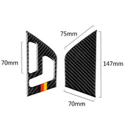 2 PCS German Flag Car Carbon Fiber Left Drive Seat Adjustment Panel Decorative Sticker for Mercedes-Benz W204 2007-2013