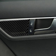2 PCS German Flag Car Carbon Fiber Left Drive Seat Adjustment Panel Decorative Sticker for Mercedes-Benz W204 2007-2013