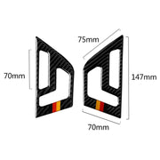 2 PCS German Flag Car Carbon Fiber Seat Adjustment Panel Decorative Sticker for Mercedes-Benz W204 2007-2013