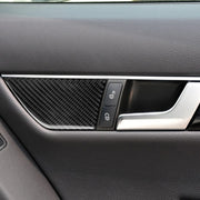 2 PCS Car Carbon Fiber Seat Adjustment Panel Decorative Sticker for Mercedes-Benz W204 2007-2013