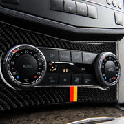 Car German Flag Carbon Fiber Air Conditioning Panel Decorative Sticker for Mercedes-Benz W204 C Class 2007-2010