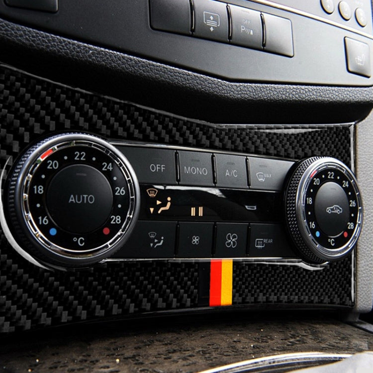 Car German Flag Carbon Fiber Air Conditioning Panel Decorative Sticker for Mercedes-Benz W204 C Class 2007-2010