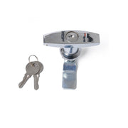 T Shape Handle Paddle Entry Door Latch & Keys Tool Box Lock for Trailer / Yacht / Truck (Silver)