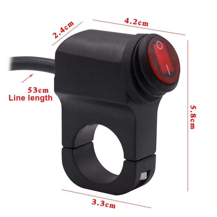 Motorcycle Headlight Auxiliary Light Water-resistant Aluminum Alloy Single Flash Switches with Indicator Light