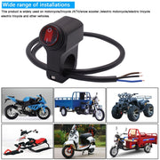 Motorcycle Headlight Auxiliary Light Water-resistant Aluminum Alloy Single Flash Switches with Indicator Light