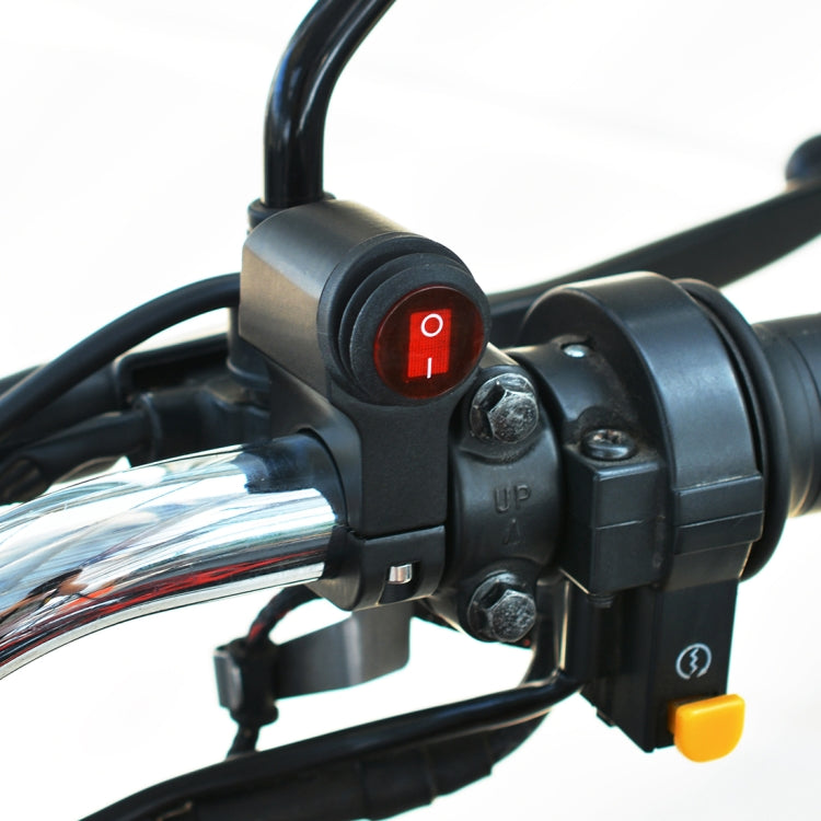 Motorcycle Headlight Auxiliary Light Water-resistant Aluminum Alloy Single Flash Switches with Indicator Light