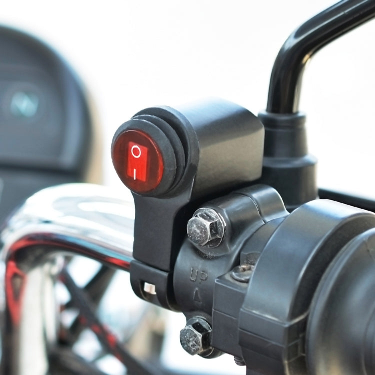 Motorcycle Headlight Auxiliary Light Water-resistant Aluminum Alloy Single Flash Switches with Indicator Light