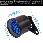 CS-636B1 Motorcycle Multi-functional Modification Instrumentation Motorcycle Odometer Speedometer Tachometer Oil Gauge (Black)
