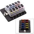 1 in 10 Out Fuse Box PC Terminal Block Fuse Holder Kits with LED Warning Indicator for Auto Car Truck Boat - Fuse by PMC TechLife | Online Shopping South Africa | PMC TechLife | Buy Now Pay Later Mobicred