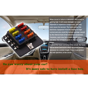 1 in 8 Out Fuse Box PC Terminal Block Fuse Holder Kits with LED Warning Indicator for Auto Car Truck Boat