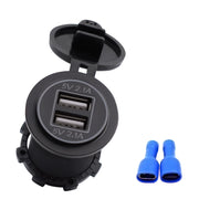 Universal Car Charger 2 Port Power Socket Power Dual USB Charger 5V 4.2A IP66 with Aperture(Orange Light)