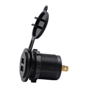 Universal Car Charger 2 Port Power Socket Power Dual USB Charger 5V 4.2A IP66 with Aperture(Blue Light)