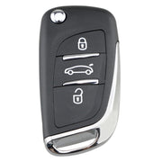 For PEUGEOT Car Keys Replacement 3 Buttons Car Key Case with Grooved and Holder