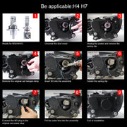2 PCS M3 H4 DC9-32V / 17W / 6500K / 2000LM IP68 Car LED Headlight Lamps(Cool White)