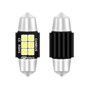2 PCS 31mm DC12V-24V 3W 6000K 660LM 6LEDs SMD-3030 Car Reading Lamp / License Plate Light