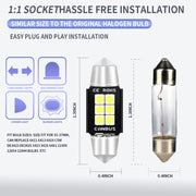 2 PCS 36mm DC12V-24V 3W 6000K 660LM 6LEDs SMD-3030 Car Reading Lamp / License Plate Light