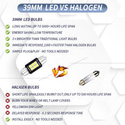 2 PCS 39mm DC12V-24V 3W 6000K 660LM 6LEDs SMD-3030 Car Reading Lamp / License Plate Light
