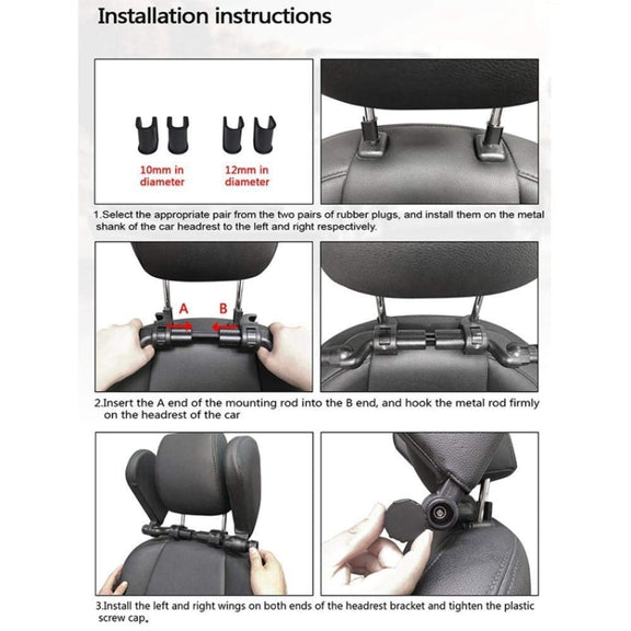 Car Seat Headrest Car Neck Pillow Sleep Side Headrest for Children and Adults (Coffee)
