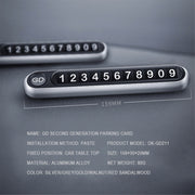 Hidden Number Metal Car Temporary Parking Number Plate Parking Card (Grey)