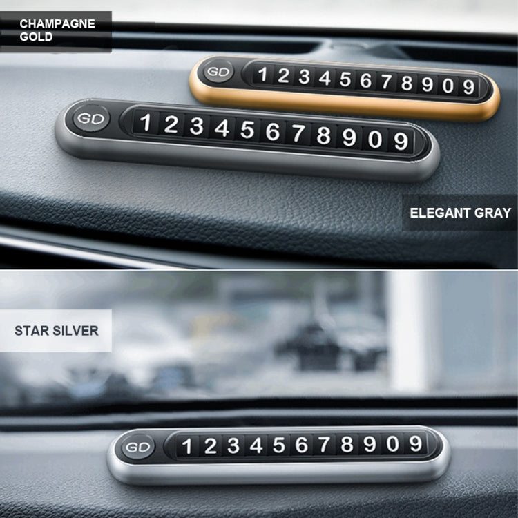 Hidden Number Metal Car Temporary Parking Number Plate Parking Card (Grey)