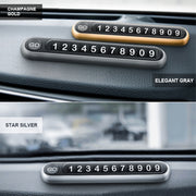 Hidden Number Metal Car Temporary Parking Number Plate Parking Card (Grey)