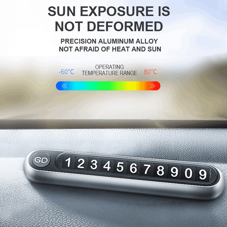 Hidden Number Metal Car Temporary Parking Number Plate Parking Card (Grey)