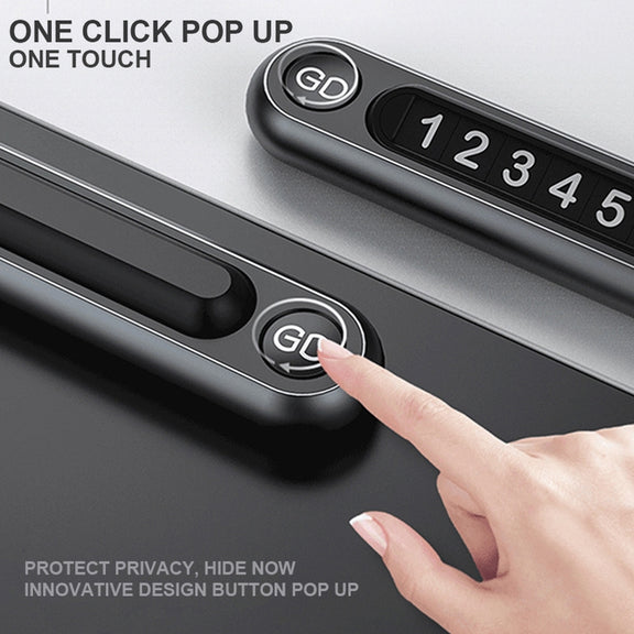 Hidden Number Metal Car Temporary Parking Number Plate Parking Card (Grey)