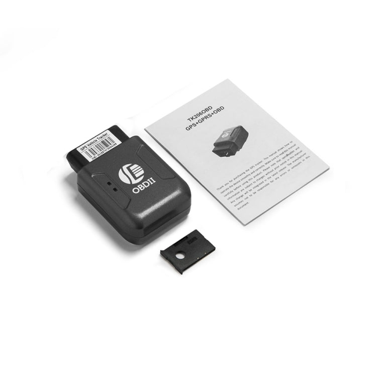 TK206 2G GPS OBD2 Real Time GSM Quad Band Anti-theft Vibration Alarm GSM GPRS Mini GPS Car Tracker (Black)