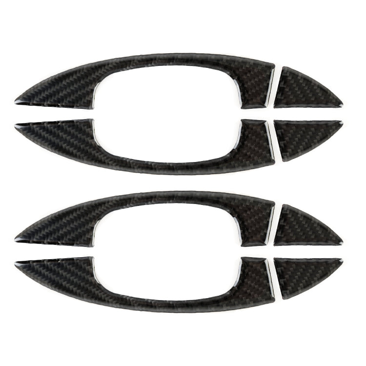 8 PCS Car Carbon Fiber Door Inner and Outer Handle Panel Decorative Sticker for Volkswagen Touareg 2011-2018