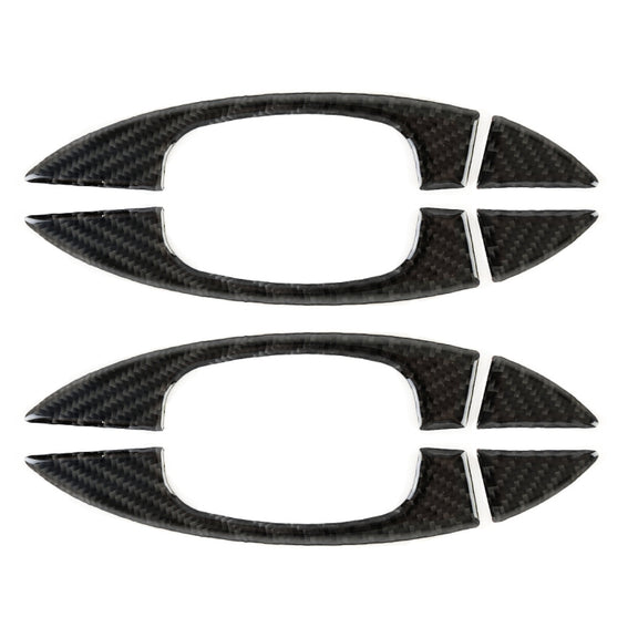 8 PCS Car Carbon Fiber Door Inner and Outer Handle Panel Decorative Sticker for Volkswagen Touareg 2011-2018