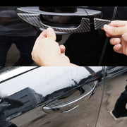 8 PCS Car Carbon Fiber Door Inner and Outer Handle Panel Decorative Sticker for Volkswagen Touareg 2011-2018
