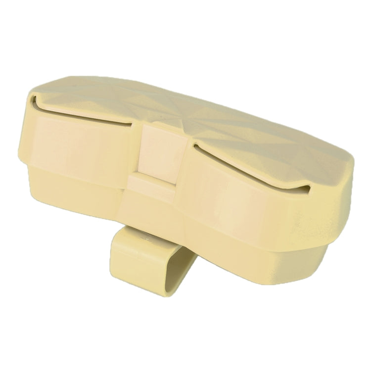 Car Multi-functional Glasses Case Sunglasses Storage Holder with Card Slot, Diamond Style (Beige)