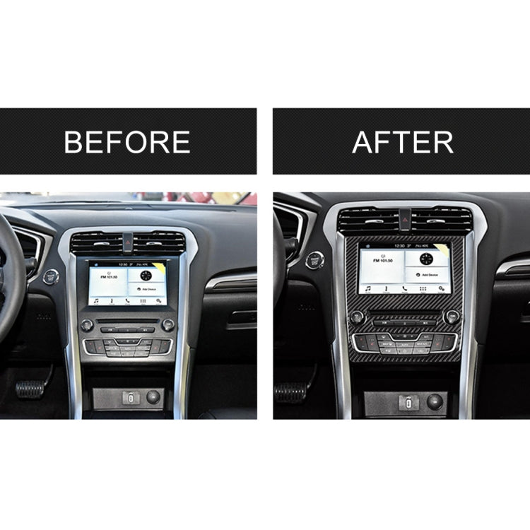 Car Carbon Fiber Central Control Panel Decorative Sticker for Ford New Mondeo 2013-2019