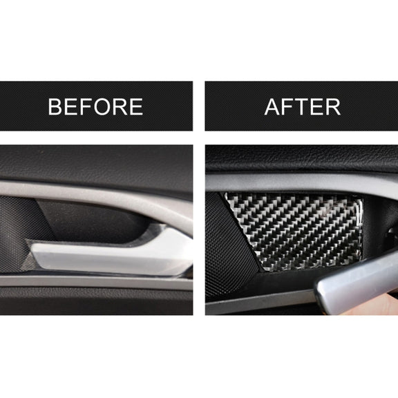 4 PCS Car Carbon Fiber Door Inner Handle Wrist Panel Decorative Sticker for Ford New Mondeo 2013-2019