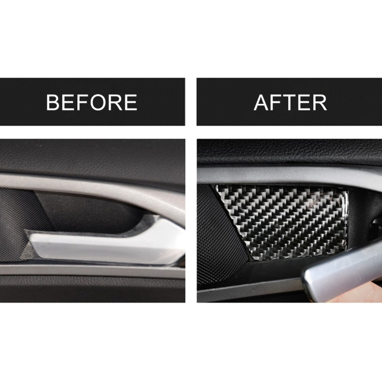 4 PCS Car Carbon Fiber Door Inner Handle Wrist Panel Decorative Sticker for Ford New Mondeo 2013-2019