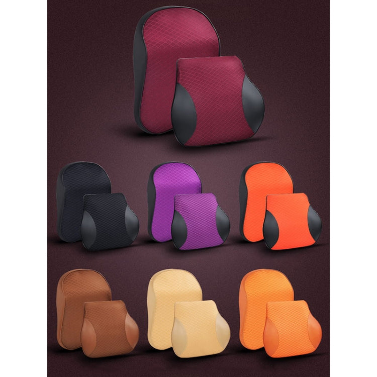 Four Seasons Breathable Memory Foam Car Neck Pillow Polyester Headrest (Purple)