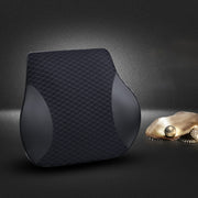 Four Seasons Breathable Memory Foam Car Lumbar Pillow Polyester Pillow (Black)